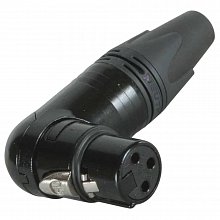 Neutrik NC3FRX-BAG кабельный разъем XLR female угловой, чёрный
