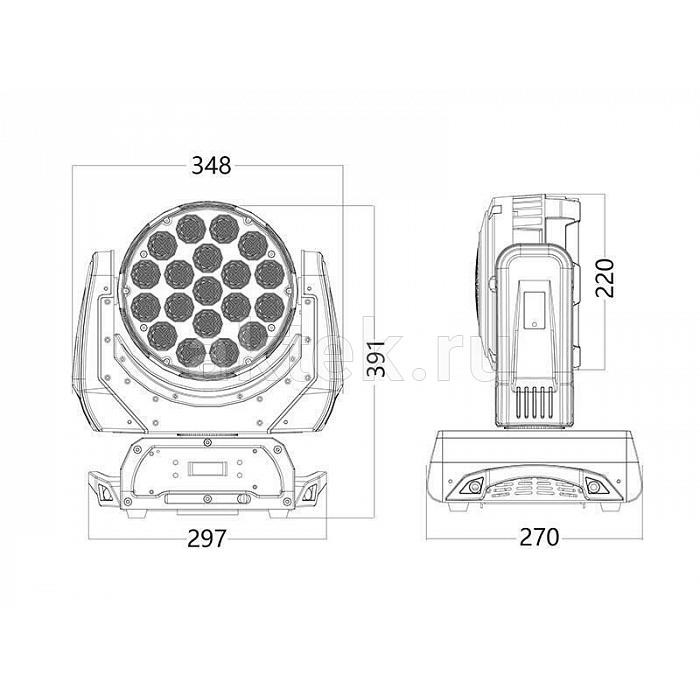 SILVER STAR SS631XCE CYAN6000XE MK4 вращающаяся WASH-голова, зум 8–40° 4