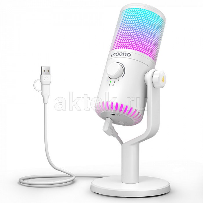 Maono DM30RGB (white), конденсаторный USB микрофон, 24bit/48kHz 5