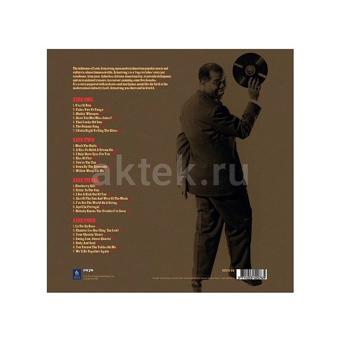 Виниловая пластинка LOUIS ARMSTRONG - SINGIN SATCHMO 180 GRAM BLACK VINYL 12" 2