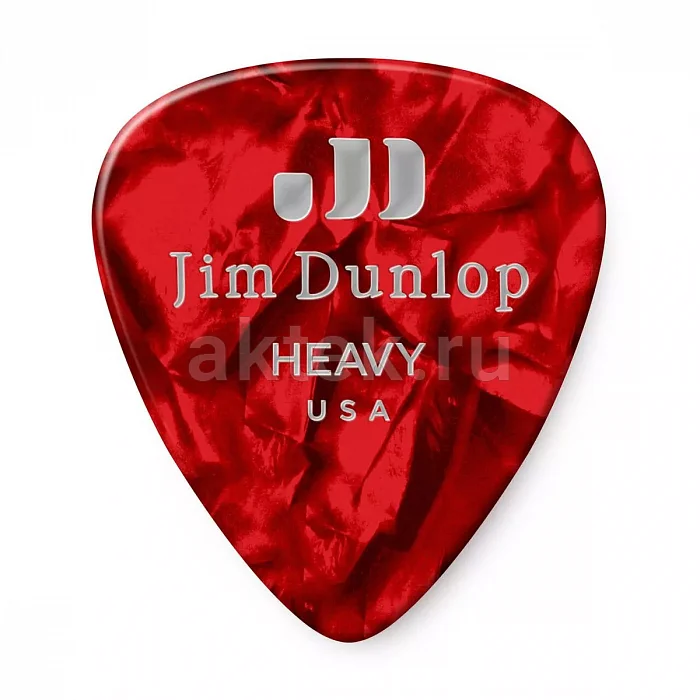 Dunlop 483P09HV Celluloid Red Pearloid Heavy медиаторы, целлулоид, 12 шт
