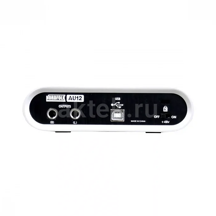 Nordfolk AU12 USB-аудиоинтерфейс 24 бит/96 кГц, 2 входа, 48 В 3