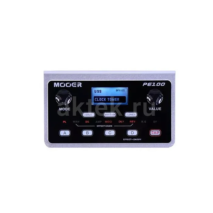Mooer PE100 карманный гитарный процессор, 200 пресетов, 7 усилителей, драм-машина
