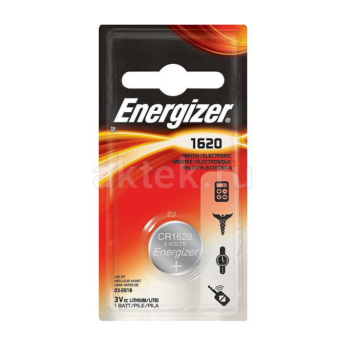 Батарейка таблетка Energizer CR1620 1шт. 3