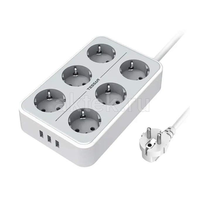 Сетевой фильтр Tessan TS-303 Grey