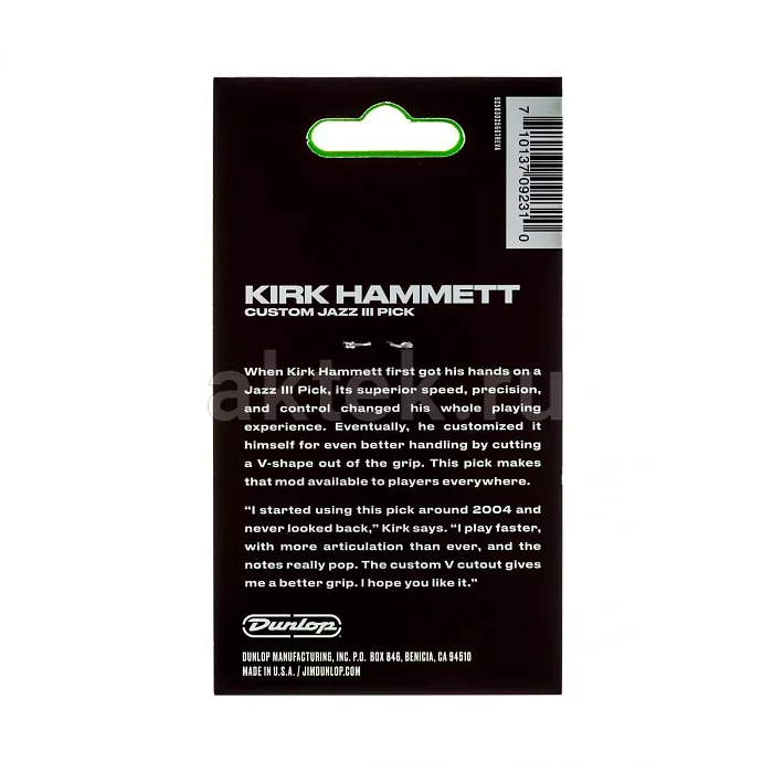 Dunlop 47PKH3N Kirk Hammett Jazz III медиаторы, 1,38 мм 5