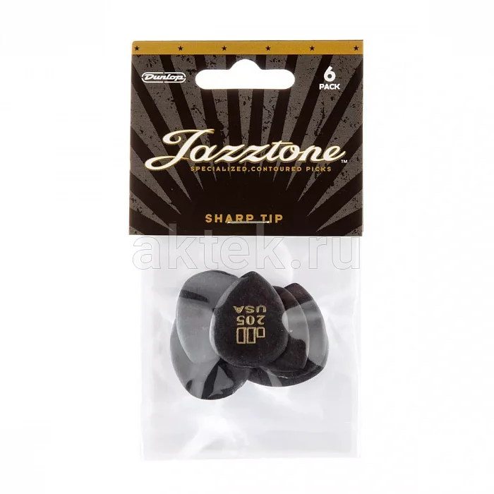 Dunlop 477P205 Jazztone Point Tip 6Pack медиаторы, 6 шт