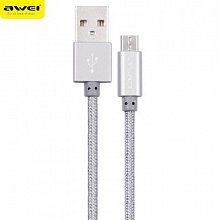 Кабель Micro USB AWEI CL-400 1м серебро