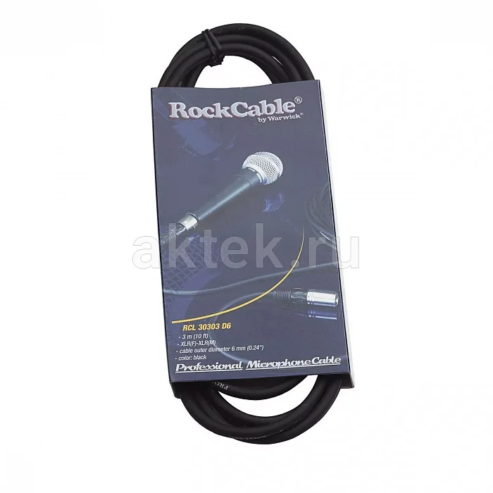 Rockcable RCL30303 D6 микрофонный кабель XLR, 3 м, Ø6 мм 2