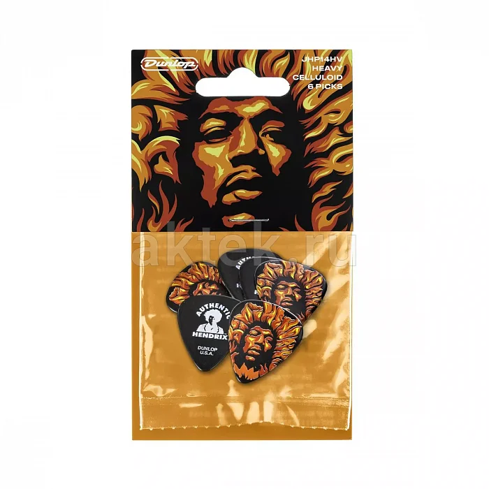 Dunlop JHP14HV Jimi Hendrix Voodoo Fire медиаторы, целлулоид, жесткие
