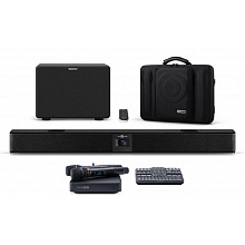 Комплект караоке с микрофонами и саундбаром EVOBOX Plus Black с годовым обновлением+ EvoSound Bar 2.1