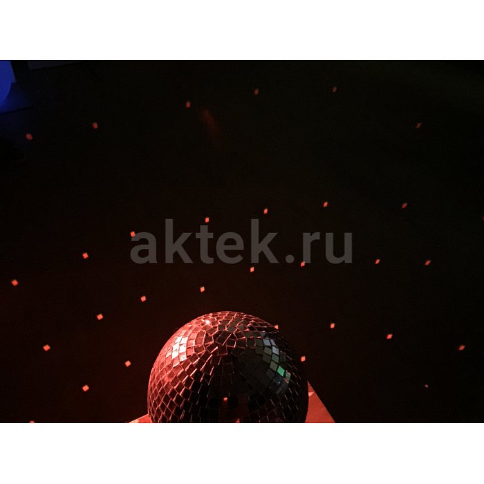 Комплект: зеркальный шар 20см, мотор, цветной LED прожектор 4