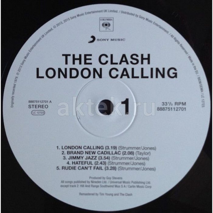 Виниловая пластинка THE CLASH - LONDON CALLING 180 GRAM BLACK VINYL 12" 3