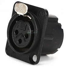 Neutrik NC3FD-LX-B панельный разъем XLR female, золоченые контакты