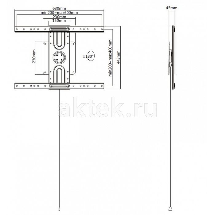 Digis DSM-P5664-Flip кронштейн 37–70″ VESA600×400 до 50кг 2