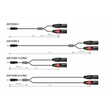 AuraSonics J35Y2XM-1-LONG аудио Y-кабель jack 3,5 -> 2 x XLR, 1 м 2