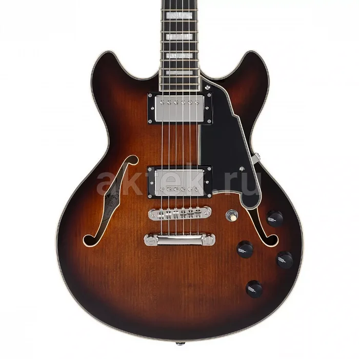 D'Angelico Premier Mini DC Brown Burst полуакустическая гитара, 22 лада 5