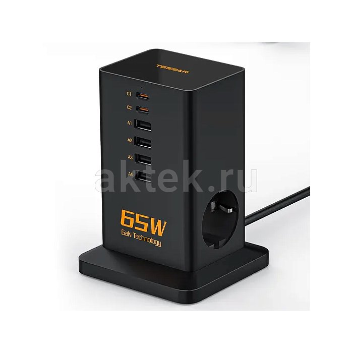 Сетевой фильтр Tessan TS-FS02DE00 Black
