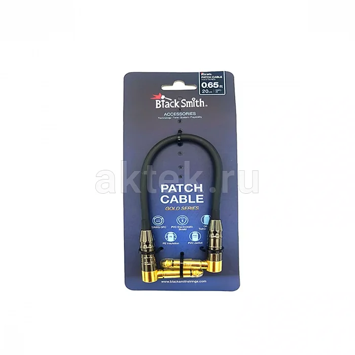 BlackSmith Patch Cable Gold Series 0.65ft патч-кабель Jack, 20 см
