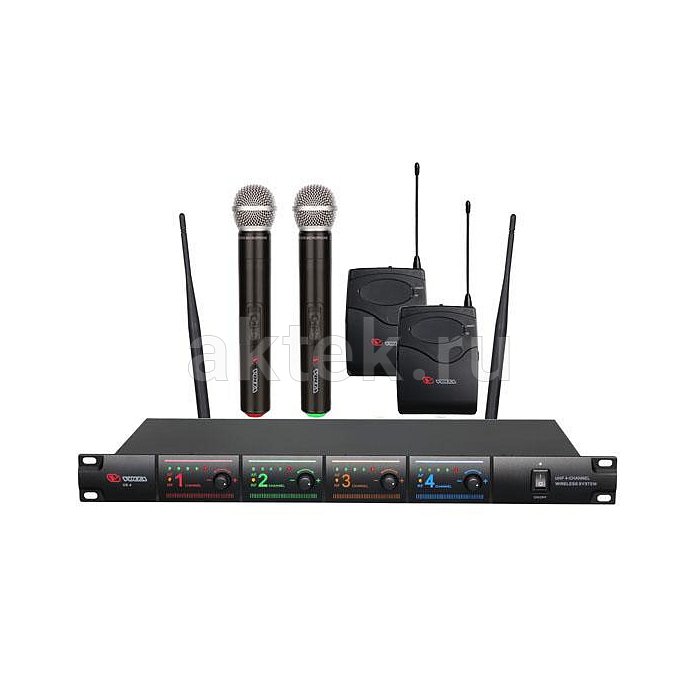 VOLTA US-4X (716.90/629.40/614.15/524.00) радиосистема с головным микрофоном, 2 микрофона