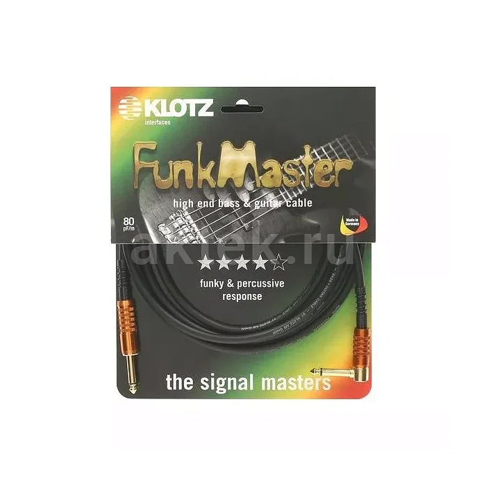 Klotz TM-R0450 FUNKMASTER басовый кабель Jack, 4,5 м, 80 пФ/м