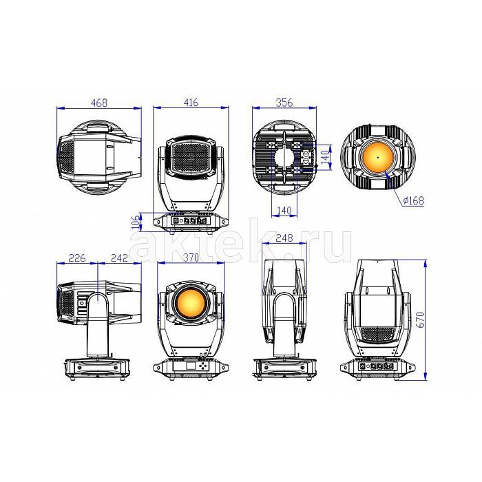 SILVER STAR SS9472SCM NEPTUNE 550 HYBRID всепогодная SPOT/BEAM-голова, IP65 5
