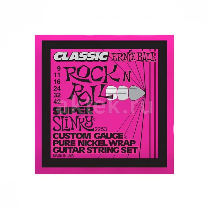 Ernie Ball 2253 комплект струн, калибр 9-42