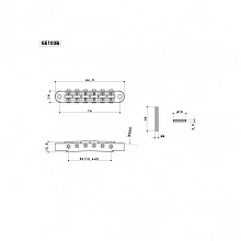 Gotoh GE103B-N гитарный бридж Tune-O-Matic ABR-1 2