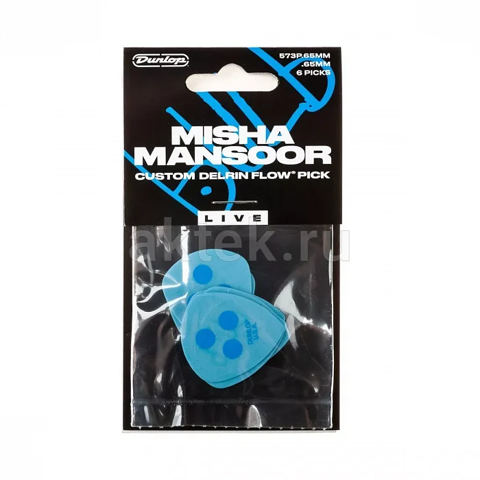 Dunlop 573P065MM Misha Mansoor Custom Delrin медиаторы, Flow, 6 шт 4