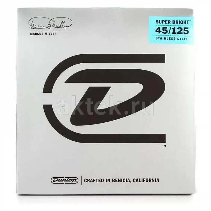Dunlop DBMMS45125 Marcus Miller струны для 5-струнной бас-гитары, 45-125