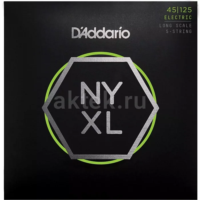 D'Addario NYXL45125 комплект струн, калибр 45-125, никелированная обмотка