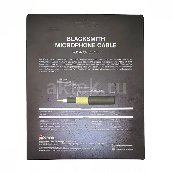 BlackSmith Microphone Cable Vocalist Series 19.7ft кабель XLR–Jack 2