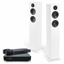 Караоке система с микрофонами и акустикой Studio Evolution EVOBOX Premium+SE 200D+Audio Pro A38 white