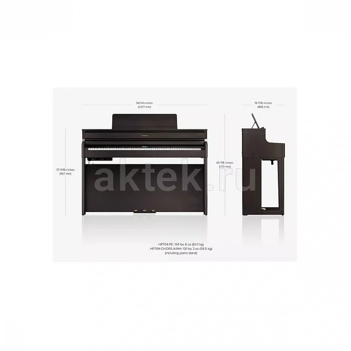 Roland HP704-WH + KSH704/2WH цифровое пианино, 88 клавиш, 384 голоса 9