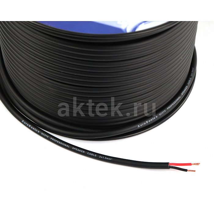 AuraSonics SC215 акустический кабель 2x1,5 мм², 15 AWG, Ø7,2 мм, чёрный 2