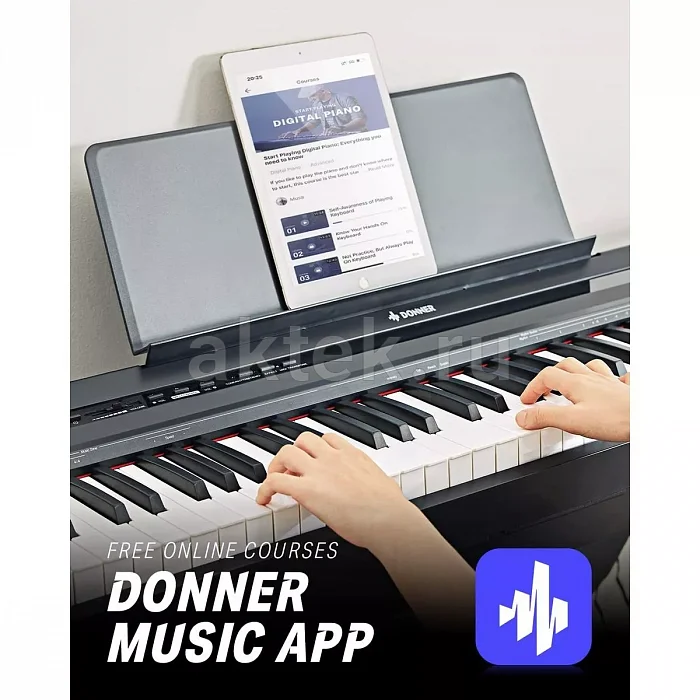 Donner DEP-10 цифровое пианино, 88 клавиш, полувзвешенная механика, 128 голосов 3