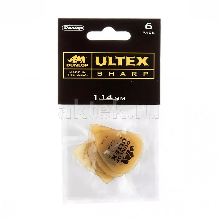 Dunlop 433P114 Ultex Sharp 6Pack медиаторы, 1,14 мм 4