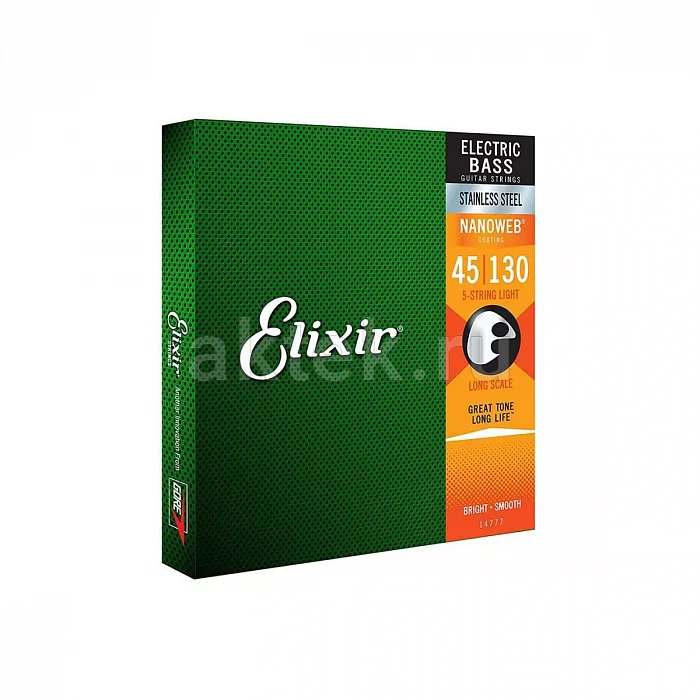 Elixir 14777 NanoWeb комплект струн, 5 струн, калибр 45-130, Light 2