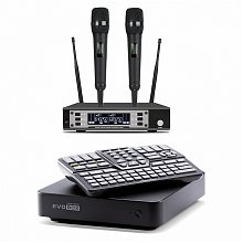 Караоке система для дома с микрофонами Studio Evolution EVOBOX Black+MIC-WL27