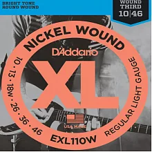 D'Addario EXL110W комплект струн, калибр 10-46, обмотка из никелированной стали