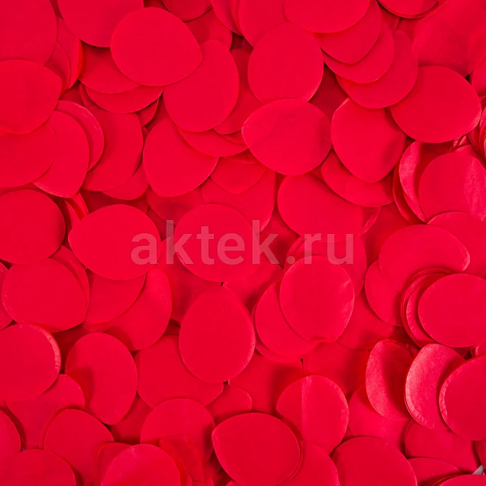 Конфетти бумажное лепестки 4,1см 1кг красный 3