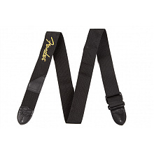 Ремень для гитары FENDER BLACK STRAP/YELLOW LOGO