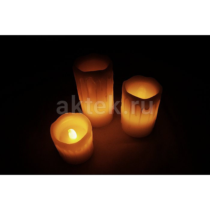 Набор LED свечей из воска 5, 7.5 и 10 см FL076 2