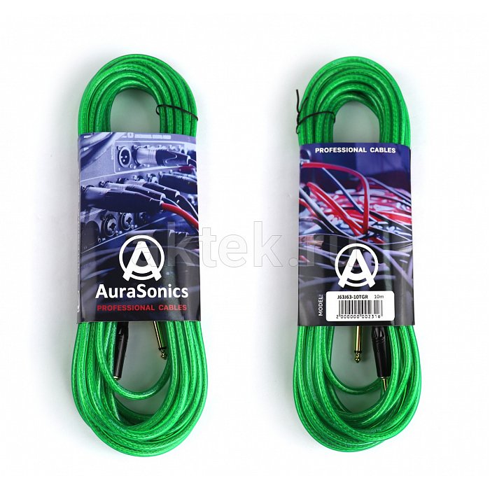 AuraSonics J63J63-10TGR гитарный кабель Jack TS 6,3 мм - Jack TS 6,3 мм