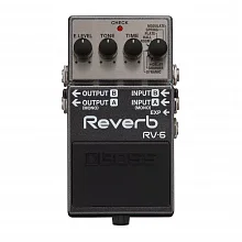 Boss RV-6 стереопедаль реверберации, 8 режимов, Dynamic, Shimmer, Delay+Reverb