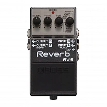 Boss RV-6 стереопедаль реверберации, 8 режимов, Dynamic, Shimmer, Delay+Reverb