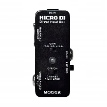 Mooer MICRO DI директ-бокс, ±20 дБ, Cab Sim, Ground Lift
