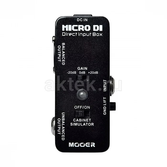 Mooer MICRO DI директ-бокс, ±20 дБ, Cab Sim, Ground Lift