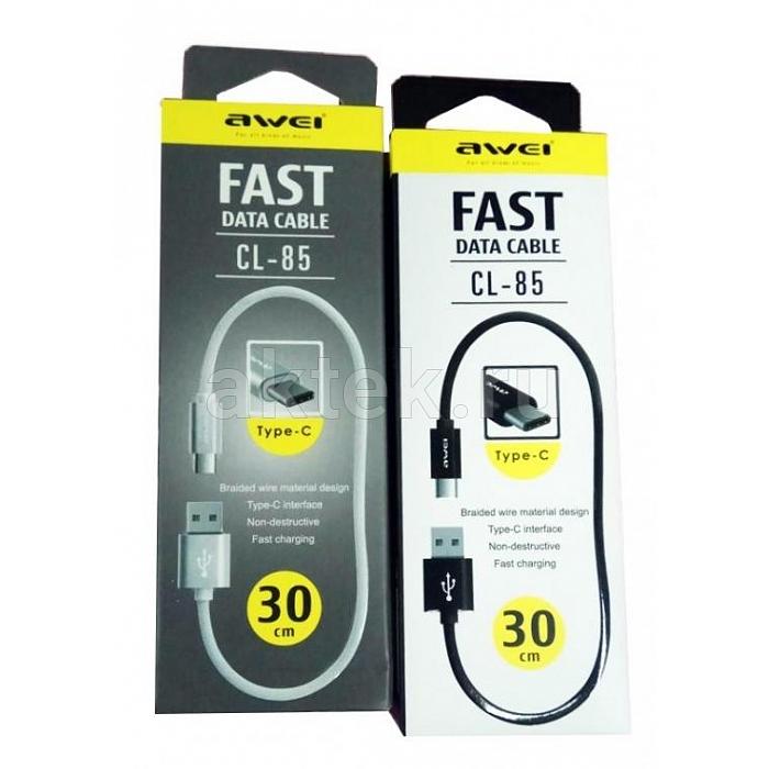 Кабель Type-C USB AWEI CL-85 30cm белый 2
