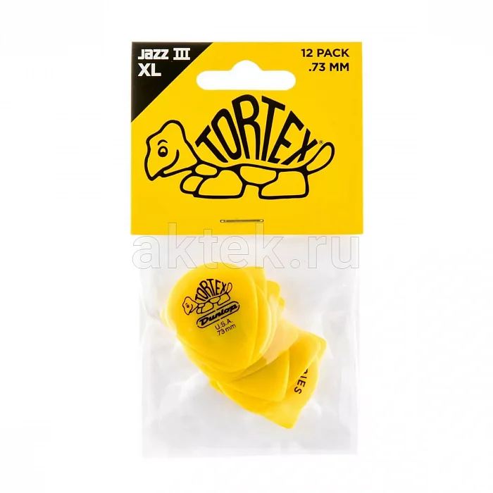 Dunlop 498P073 Tortex Jazz III XL медиаторы, 0,73 мм 4